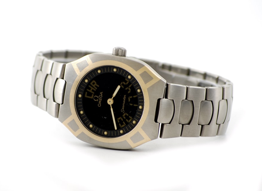 Stainless Steel Omega Seamaster Digital And Analog Top Omega