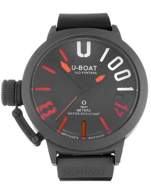 U-Boat Classico U-1001 Black Dial Rubber Strap