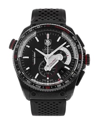 Tag Heuer Grand Carrera Black Baton Dial Rubber Strap