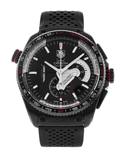 Tag Heuer Grand Carrera Black Baton Dial Rubber Strap