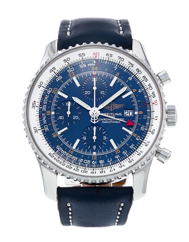 Breitling Navitimer Chronograph GMT 46 Blue Baton Dial