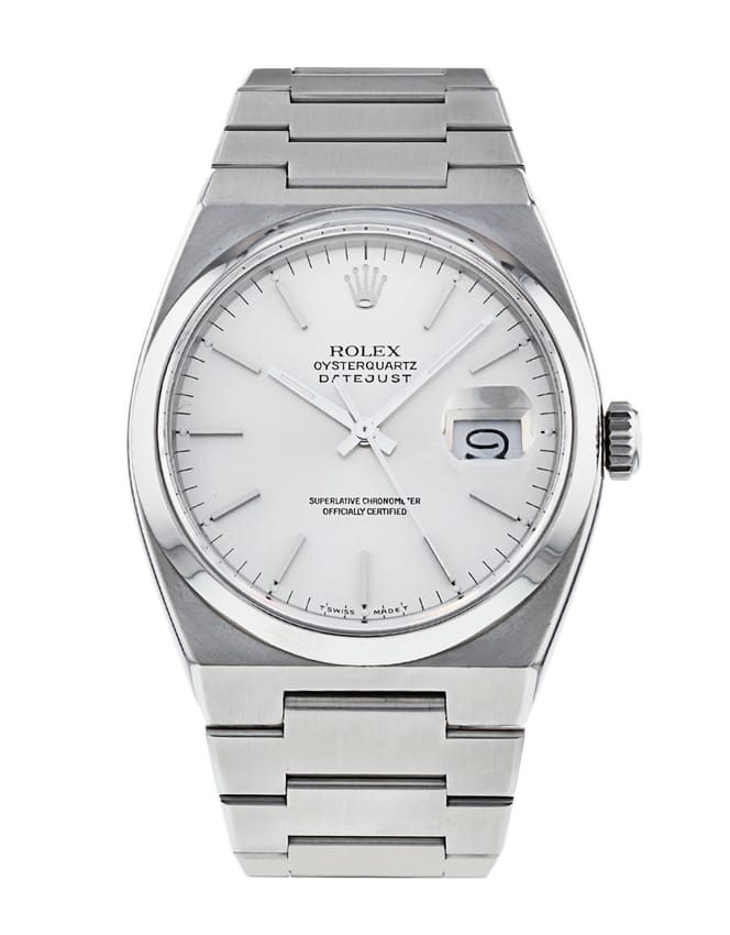 Rolex Oysterquartz Datejust Silver Baton Dial