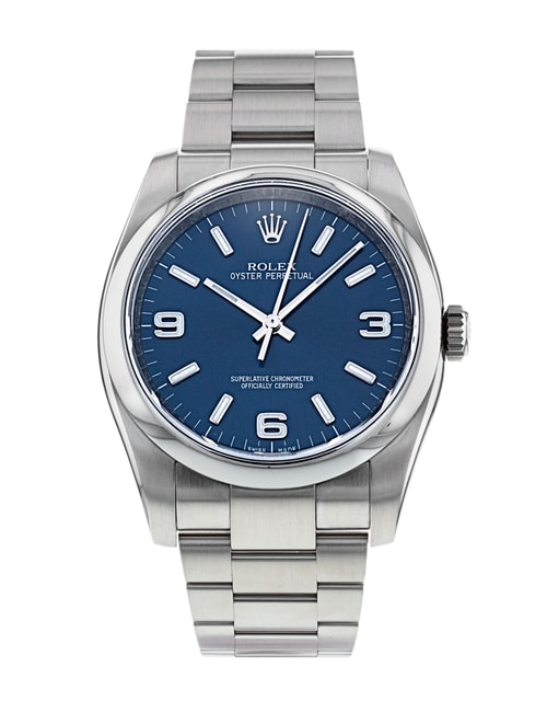 Rolex Oyster Perpetual Blue Quarter Arabic Dial