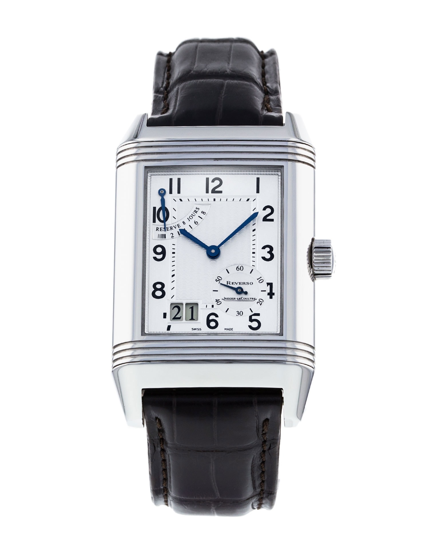 Jaeger-LeCoultre Reverso Grande Date Silver Arabic Dial