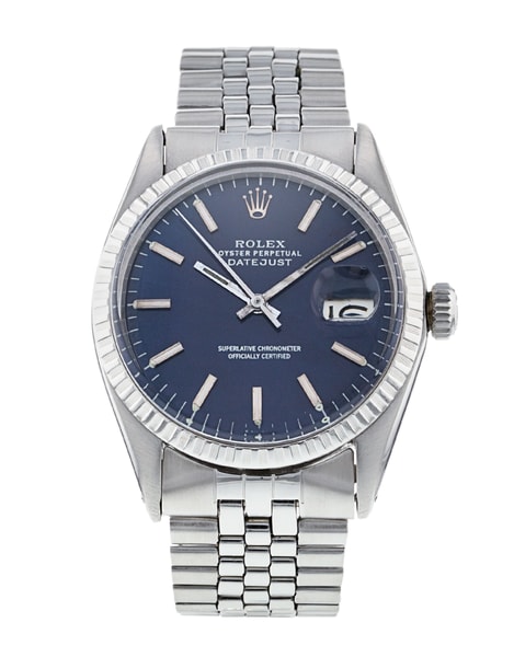 Rolex Datejust 1603 Blue Baton Dial Bracelet Strap