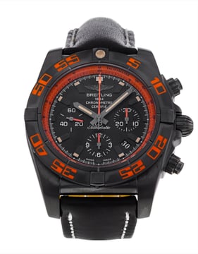 Breitling Chronomat 44 Black Baton Dial Leather Strap
