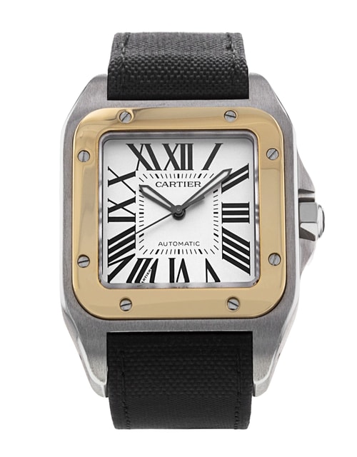 Cartier Santos 100 Silver Roman Numeral Dial