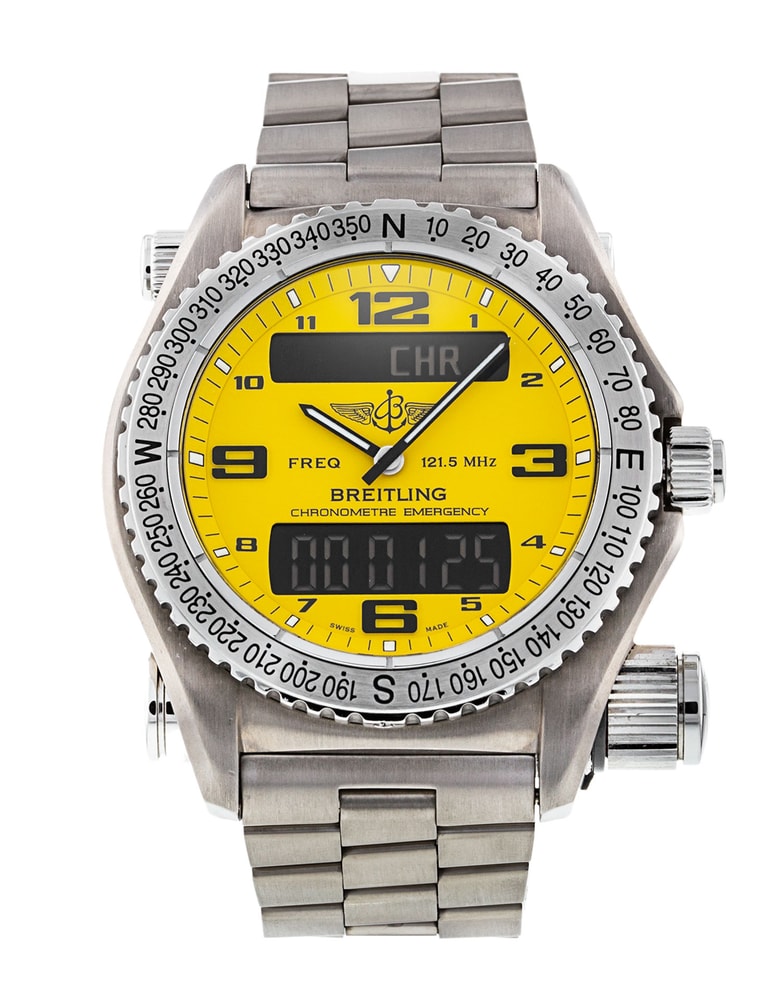 Breitling Emergency Yellow Quarter Arabic Dial