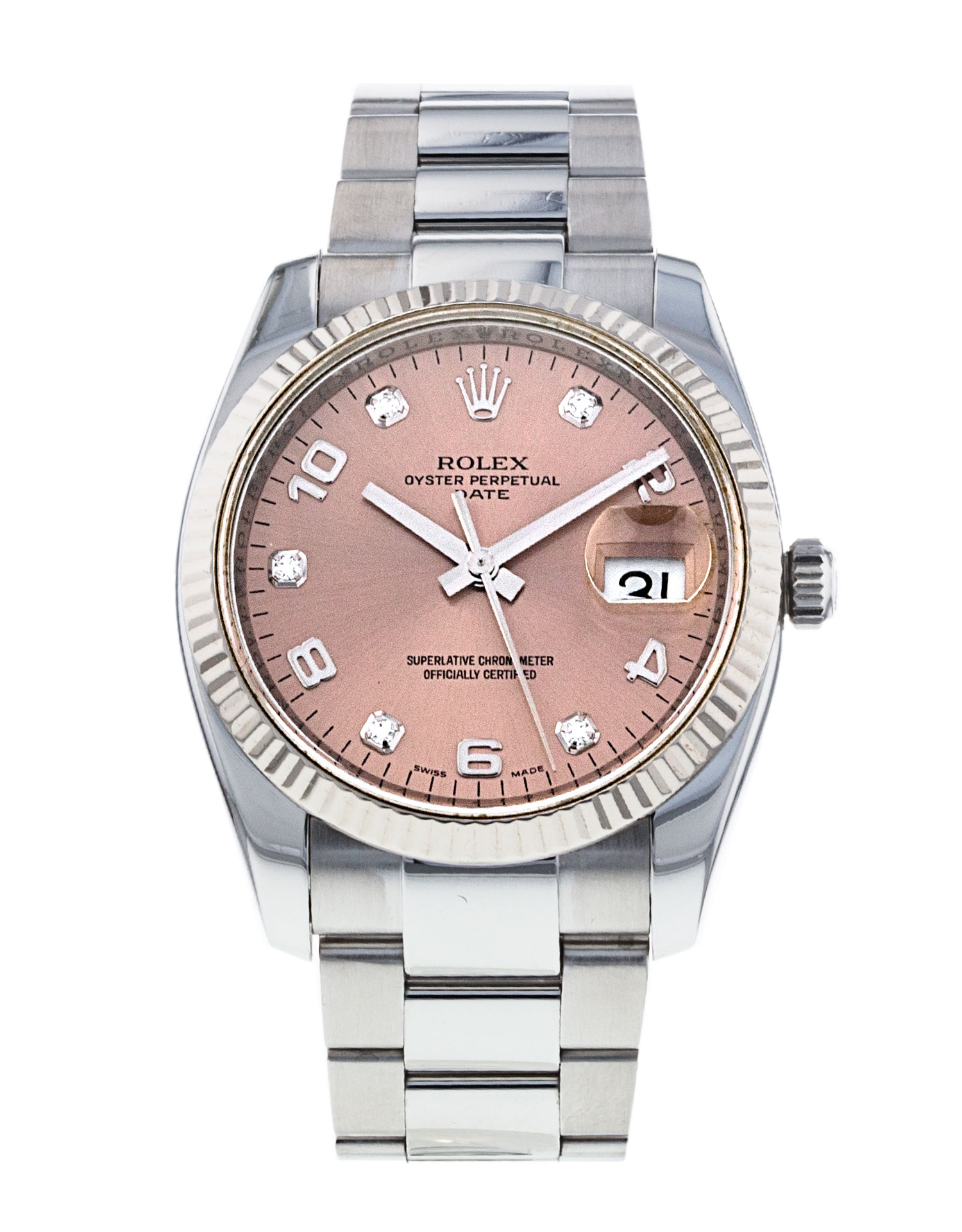 115234 Rolex Oyster Perpetual Date Steel Watch Silver Roman Dial Automatic  N.I.B 3yrs Warranty