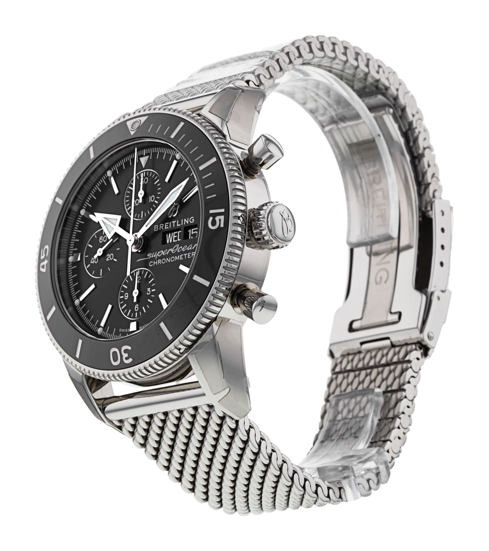 Boîtier De Montre Pierre Bonnet Chronographe - 37,3 Mm - Acier - Occasion - Pièce De Mouvement