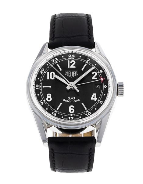 Tag Heuer Carrera Black Arabic Dial Leather Strap