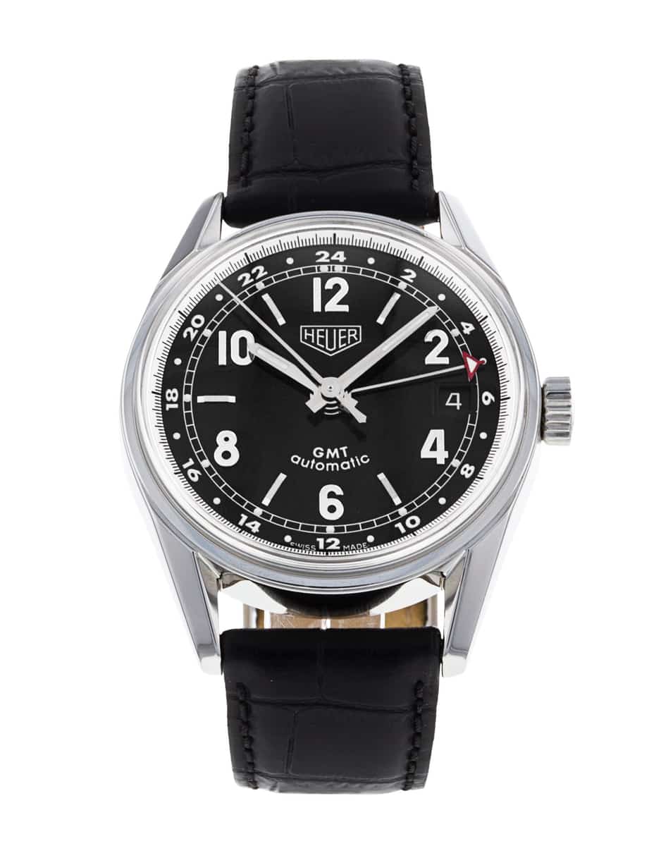 Tag Heuer Carrera Black Arabic Dial Leather Strap