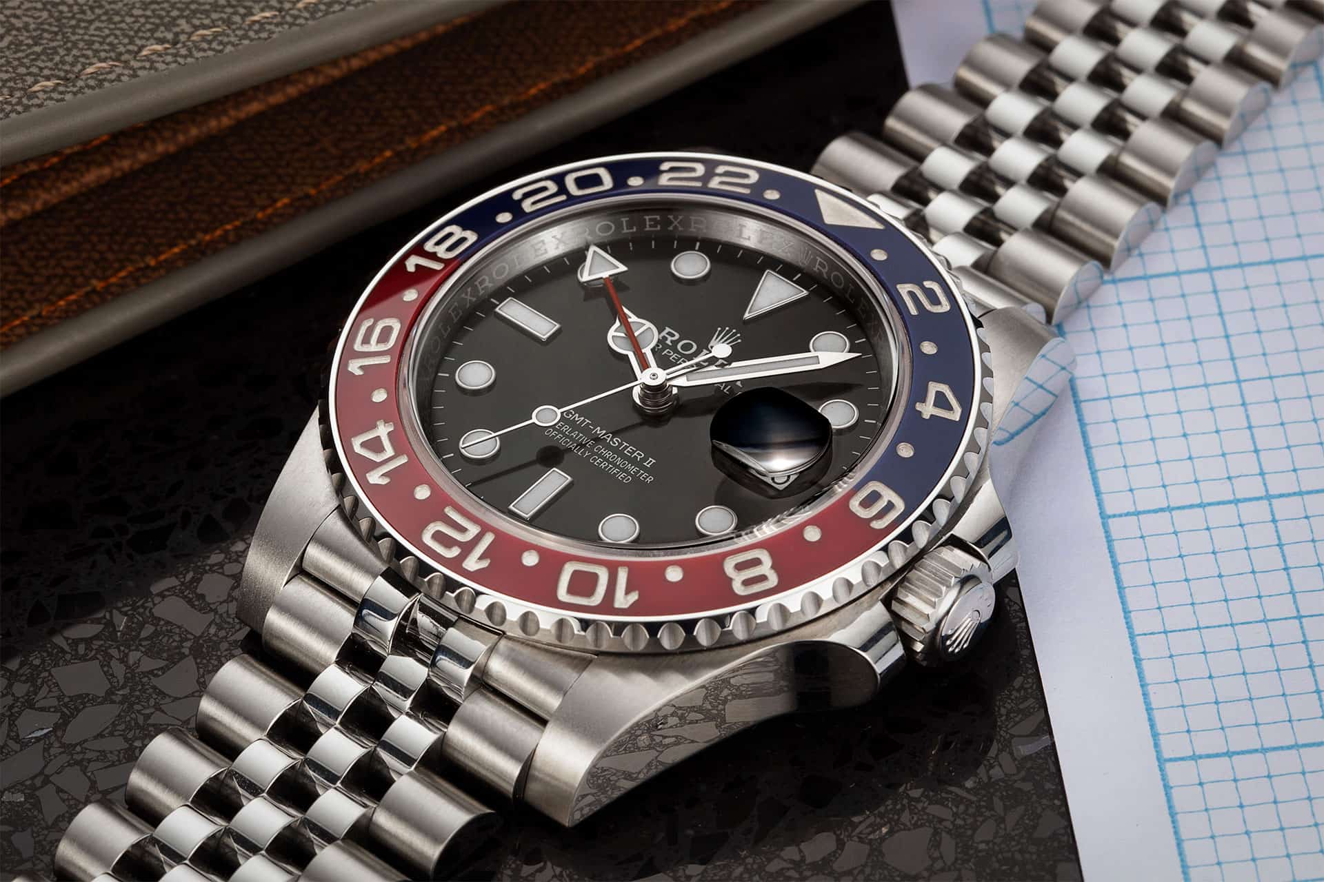 Rolex GMT Master II Black Dial Bracelet Strap - Main Image