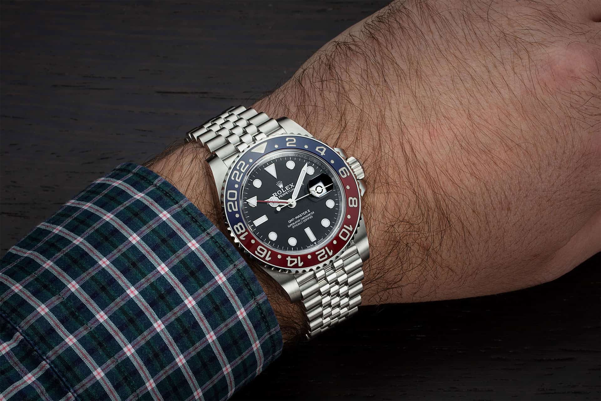 Wrist Gmt Master Blnr Rolex GMT Master II Black Dial Bracelet Strap