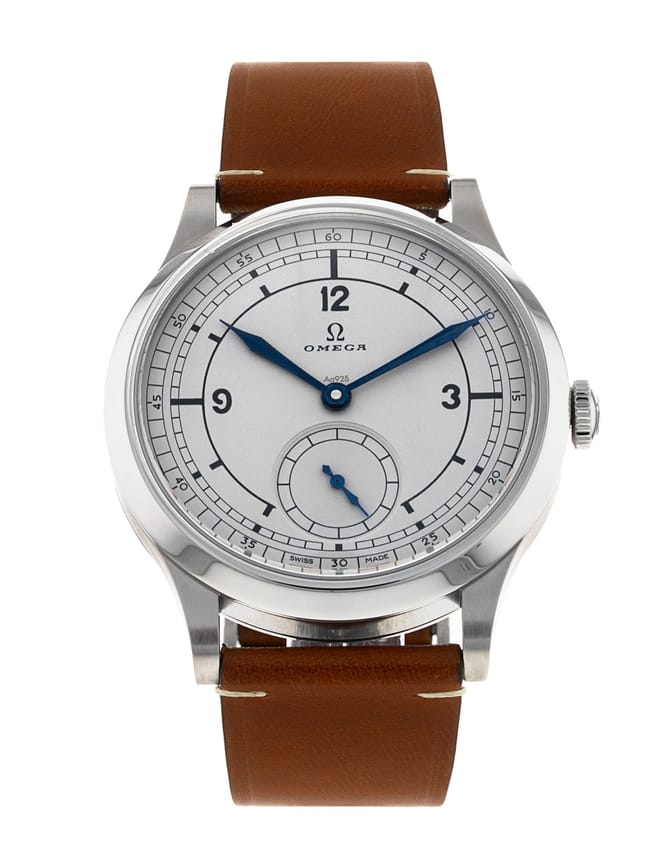 Omega Specialities Silver Dial & Leather Strap