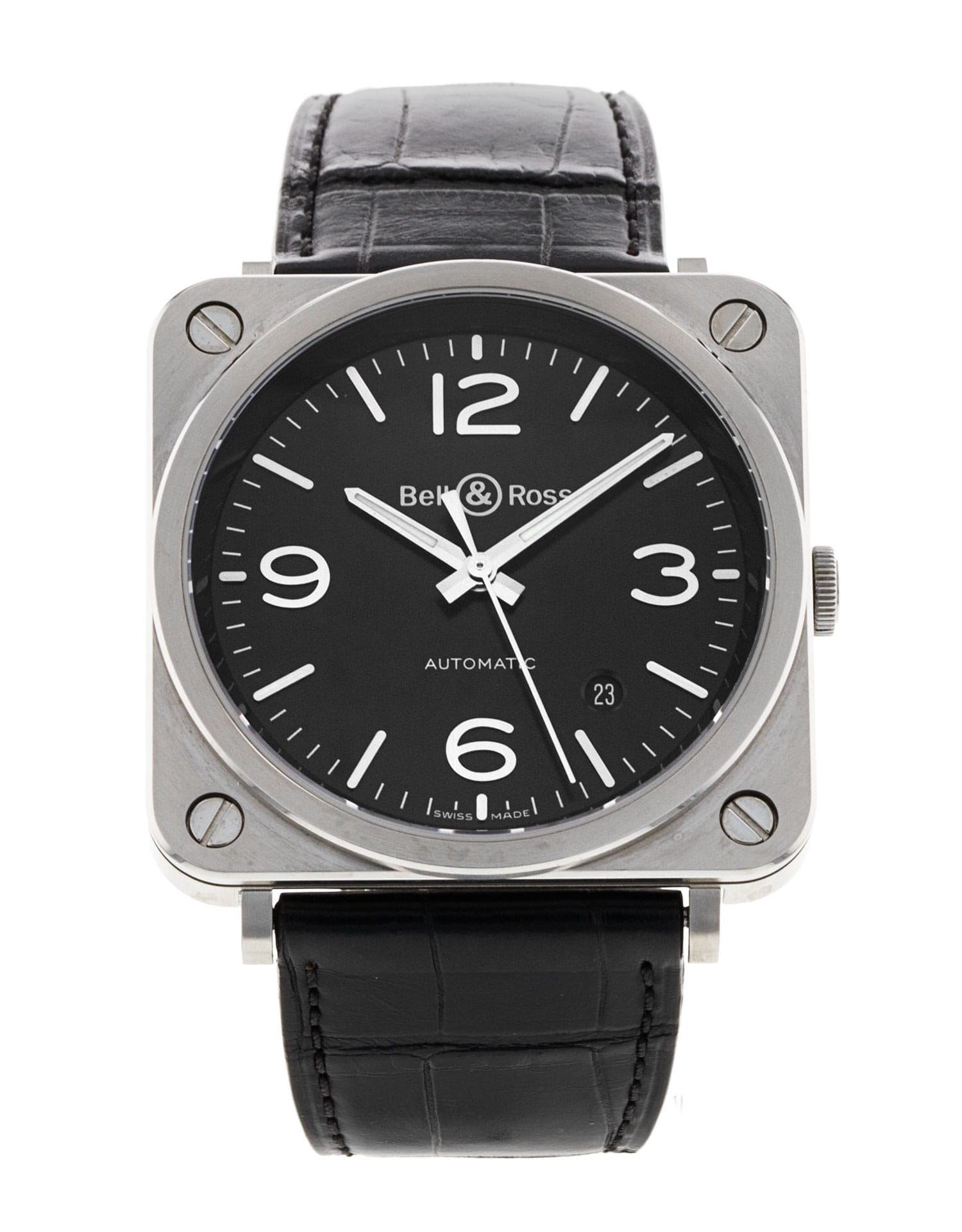 Pre-Owned Bell and Ross BRS BRS92-BLC-ST/SCR Watch