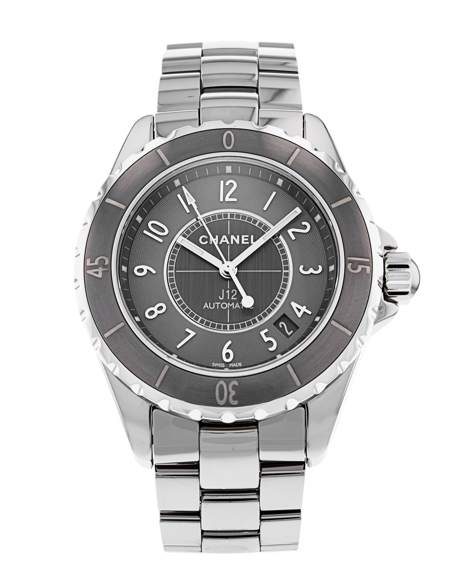 【極美品】CHANEL　品番AA7491 Chanel J12 H2979 - Grey Arabic Dial & Bracelet Strap