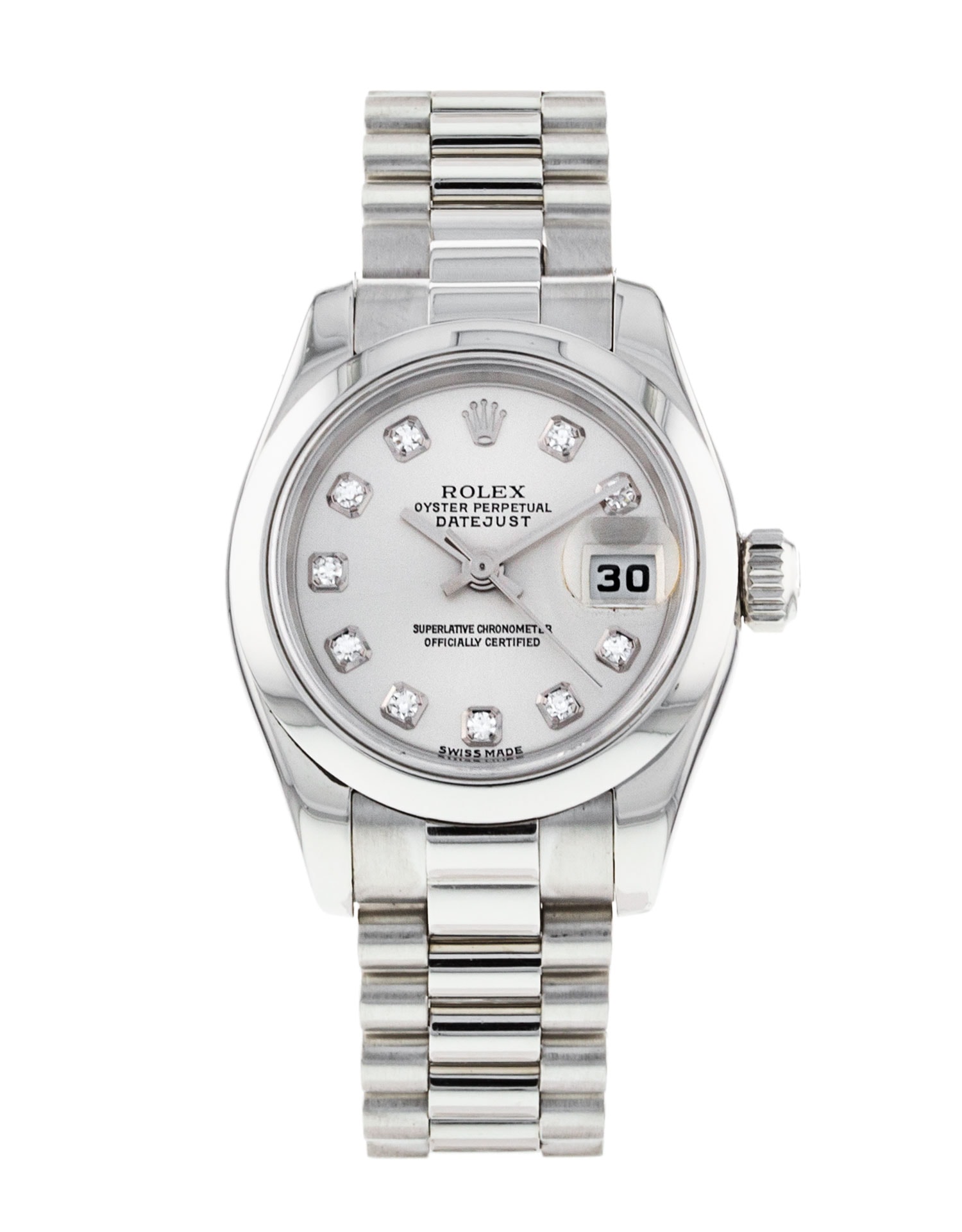 Rolex Datejust Lady cadran Argent Diamant