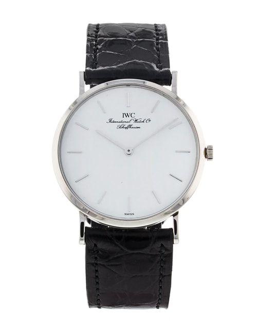 IWC Portofino Hand Wound White Baton Dial Leather Strap