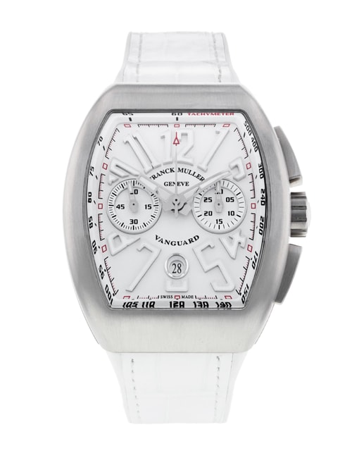 Franck Muller Vanguard White Arabic Dial Rubber Strap