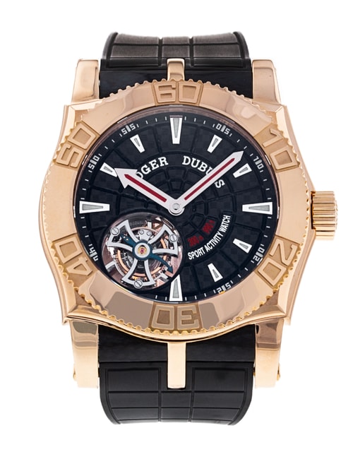 Roger Dubuis Easy Diver Black Dial Rubber Strap