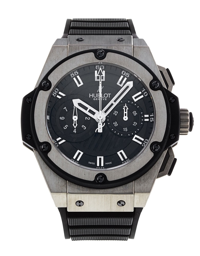 Hublot King Power Black Dial Rubber Strap