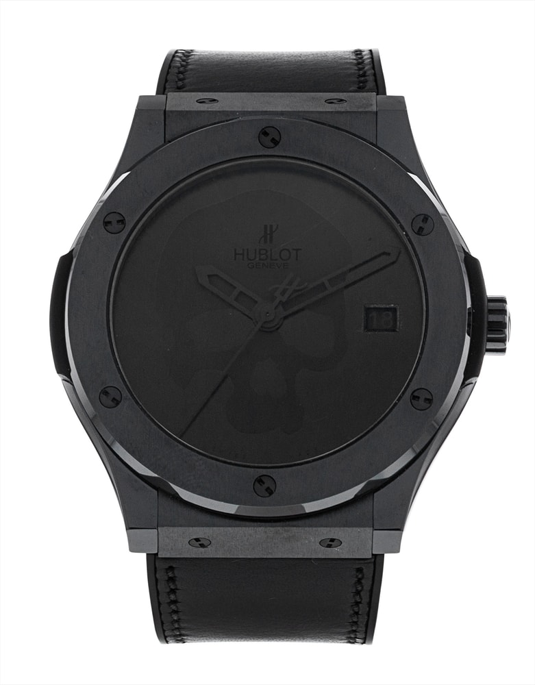 Hublot Black Strap Hublot Classic Fusion Black Dial Leather Strap