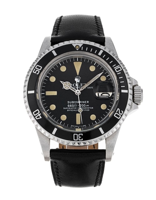 Rolex Submariner 1680 Black Dial Leather Strap - Main Image