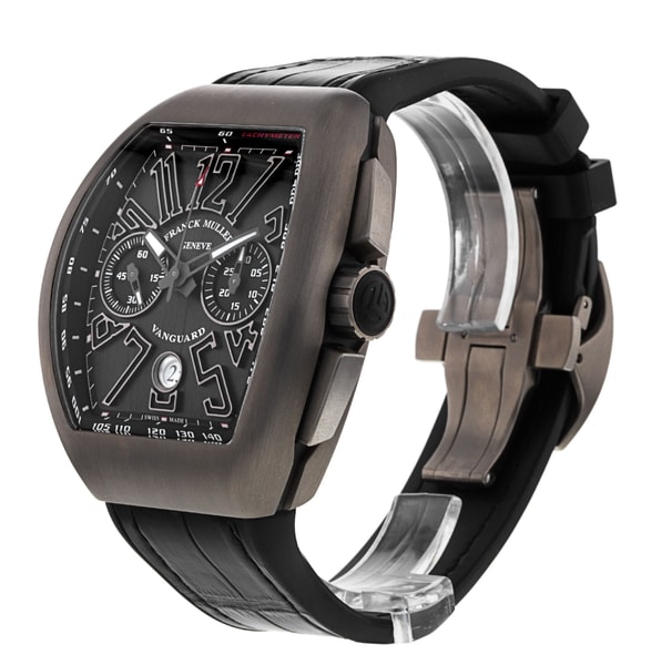 Franck Muller Vanguard Black Arabic Dial Rubber Strap
