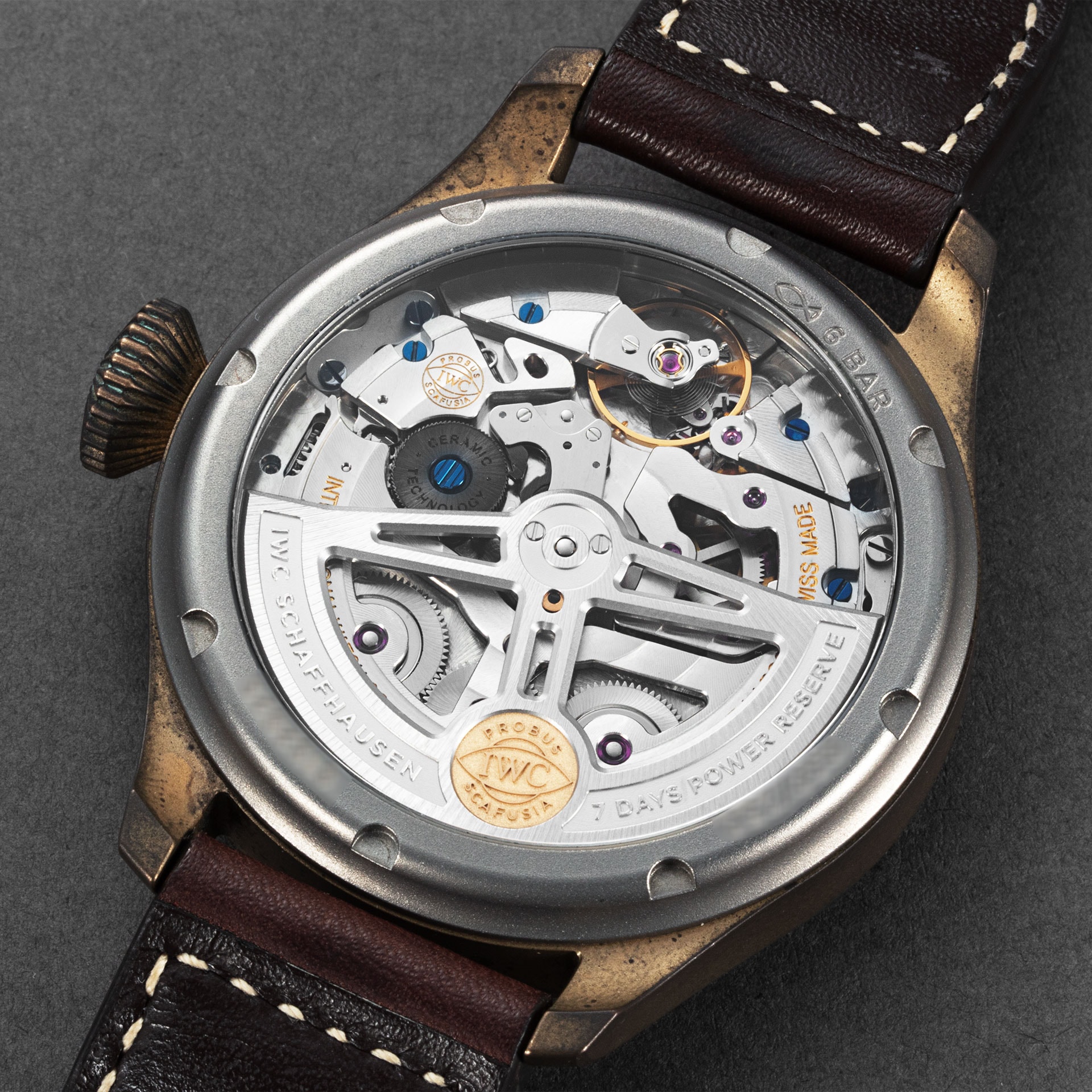 IWC Big Pilot s IW503601 Green Arabic Dial Leather Strap