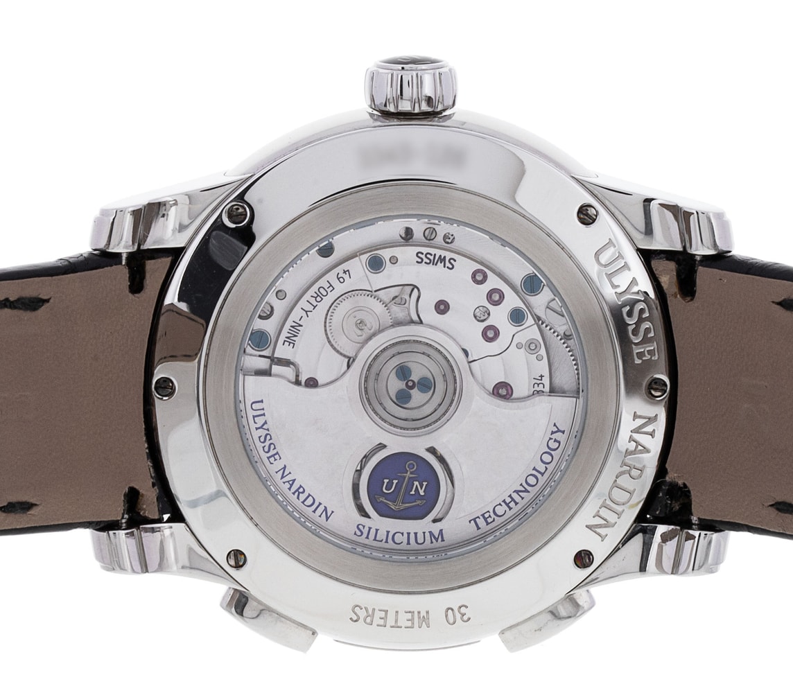 Ulysse Nardin Dual Time Silver Dial Leather Strap