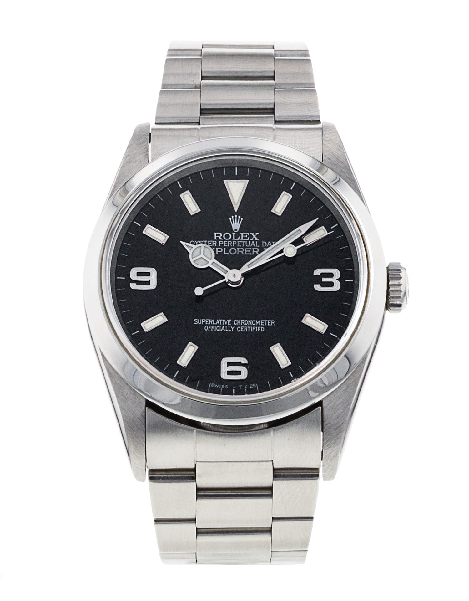Rolex Explorer Black Quarter Arabic Dial Bracelet Strap