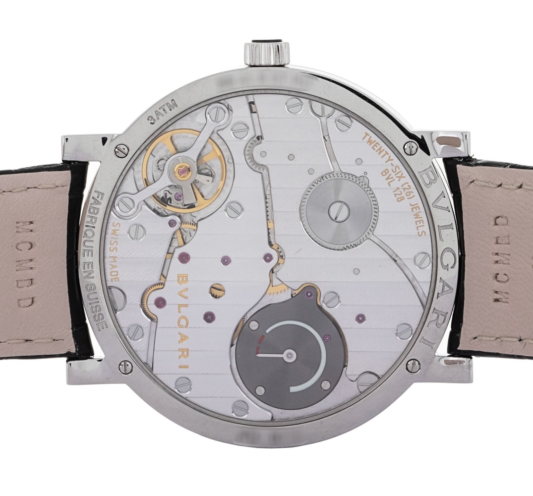 Bvlgari Bvlgari 102357 cadran Noir et un bracelet en Cuir