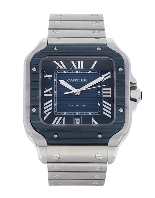 Cartier Santos De Cartier Blue Roman Numeral Dial