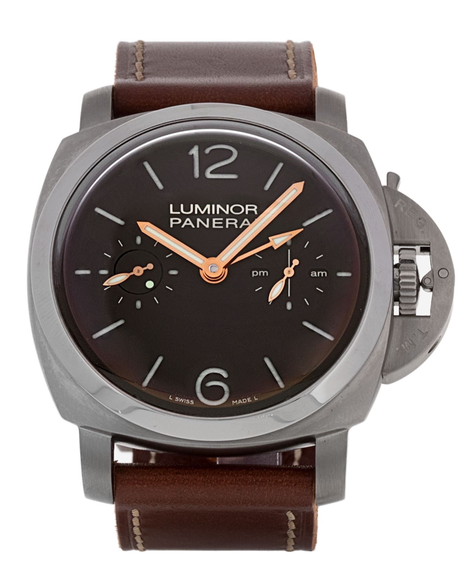 Panerai Luminor Tourbillon GMT Brown Baton Dial