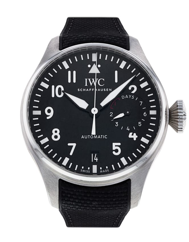 IWC Big Pilot s IW501001 Black Arabic Dial Rubber Strap