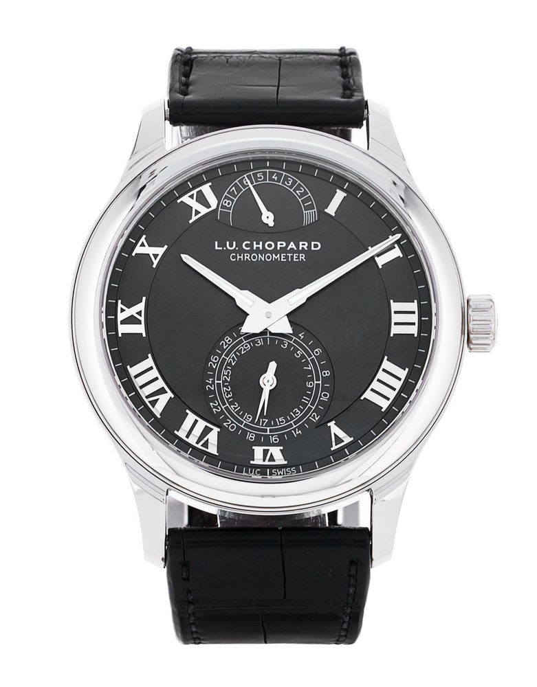 Chopard LUC Grey Roman Numeral Dial Leather Strap