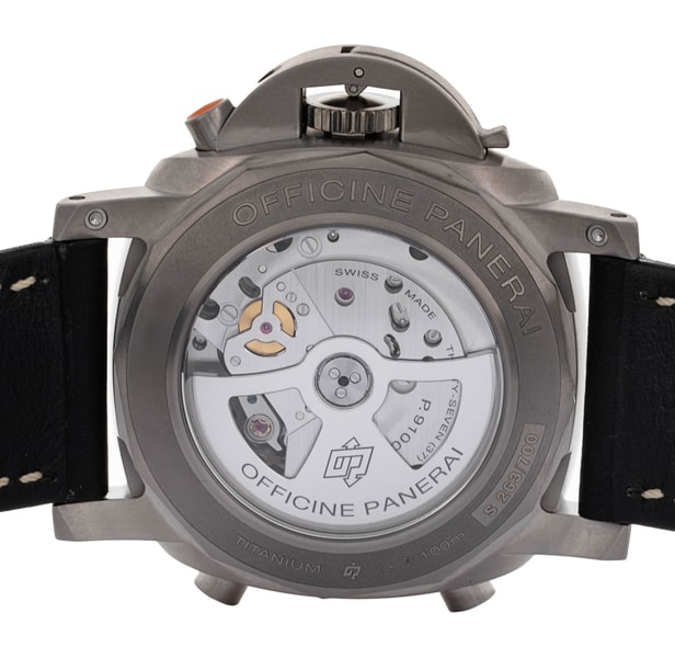 Panerai Luminor Regatta Black Baton Dial Leather Strap