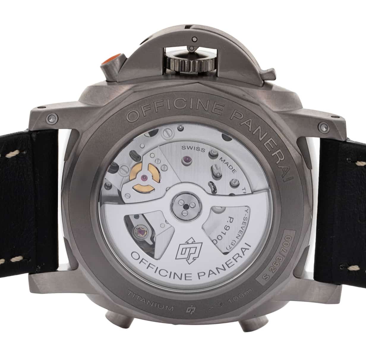 Panerai Luminor Regatta Black Baton Dial Leather Strap