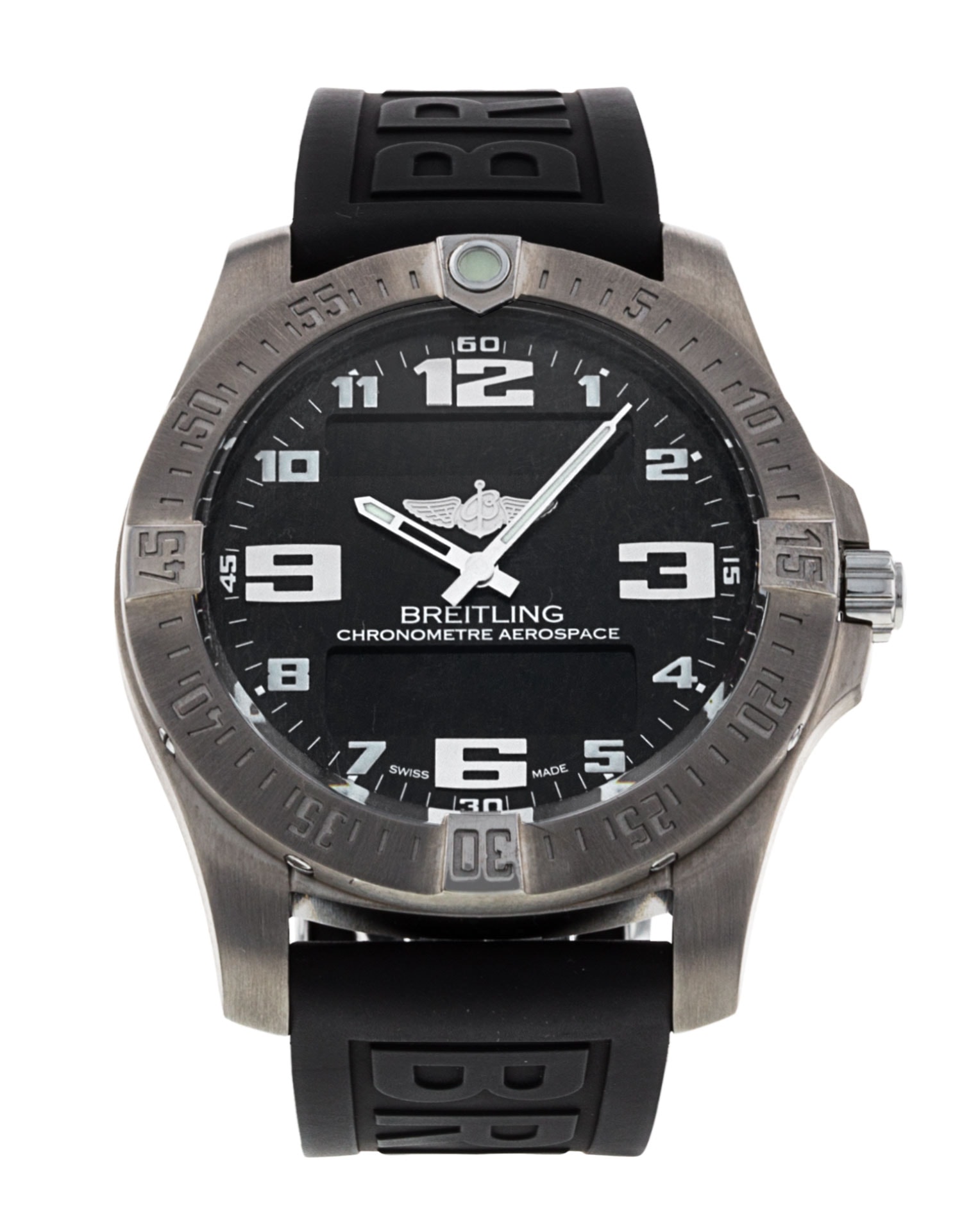Breitling Aerospace Evo Black Arabic Dial Rubber Strap