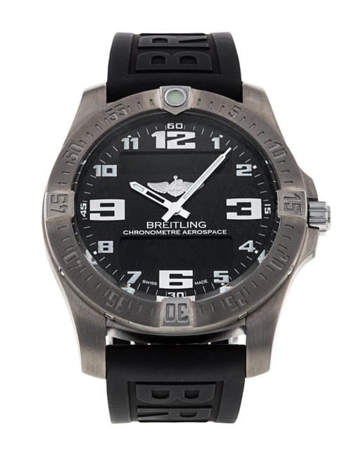 Breitling Aerospace Evo Black Arabic Dial Rubber Strap