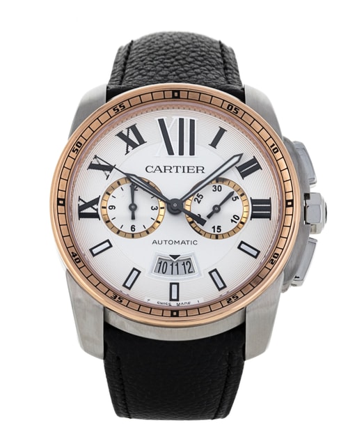 Cartier Calibre De Cartier Silver Roman Numeral Baton Dial