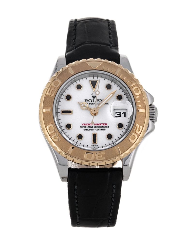 Rolex Yacht Master 169623 White Dial Leather Strap