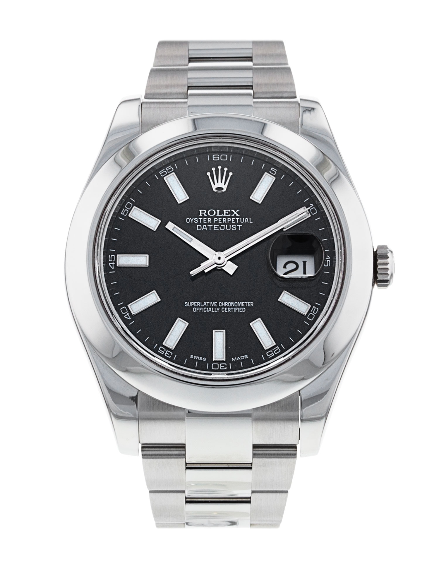 Rolex Datejust II 116300 Black Baton Dial Bracelet Strap