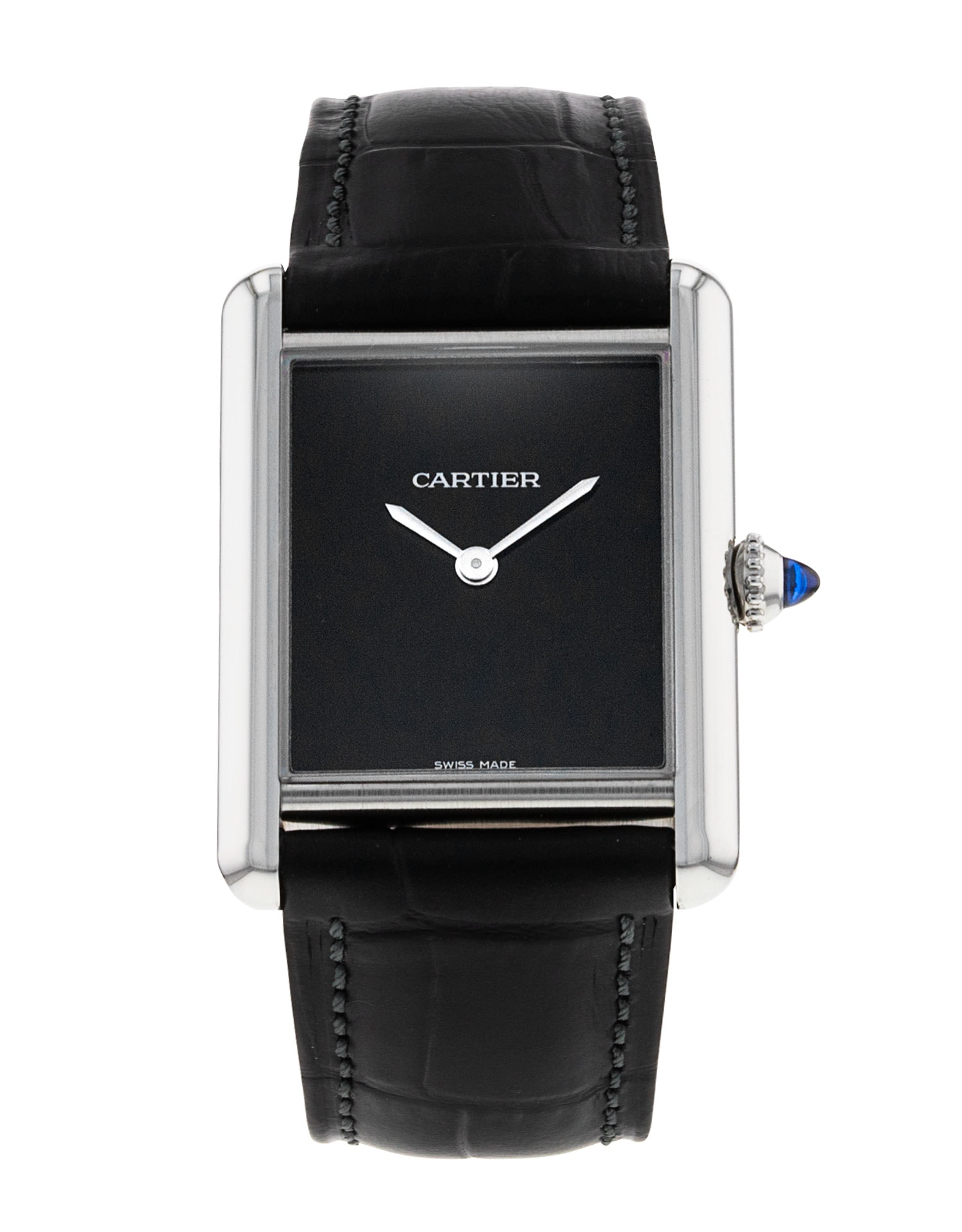 Must de cartier watch leather strap sale