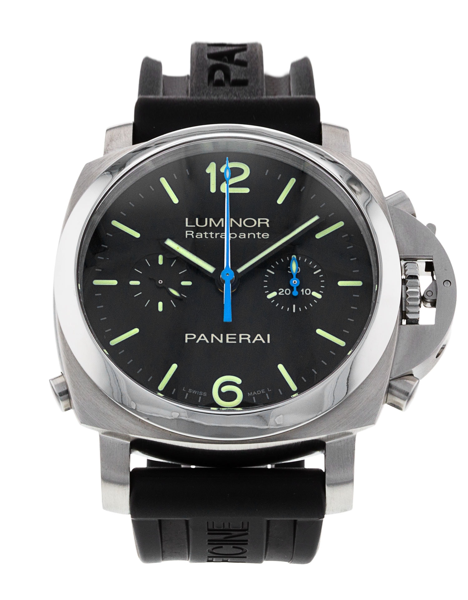 Panerai Luminor 1950 Black Baton Dial Rubber Strap