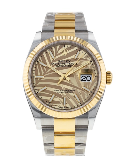 Rolex Datejust Golden Palm Motif Dial Bracelet Strap