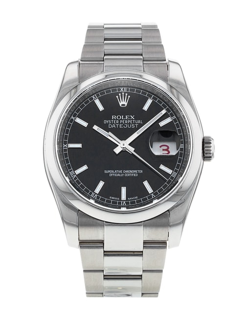 Rolex Datejust 116200 Black Baton Dial Bracelet Strap
