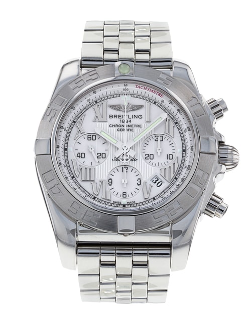Breitling silver watch sale