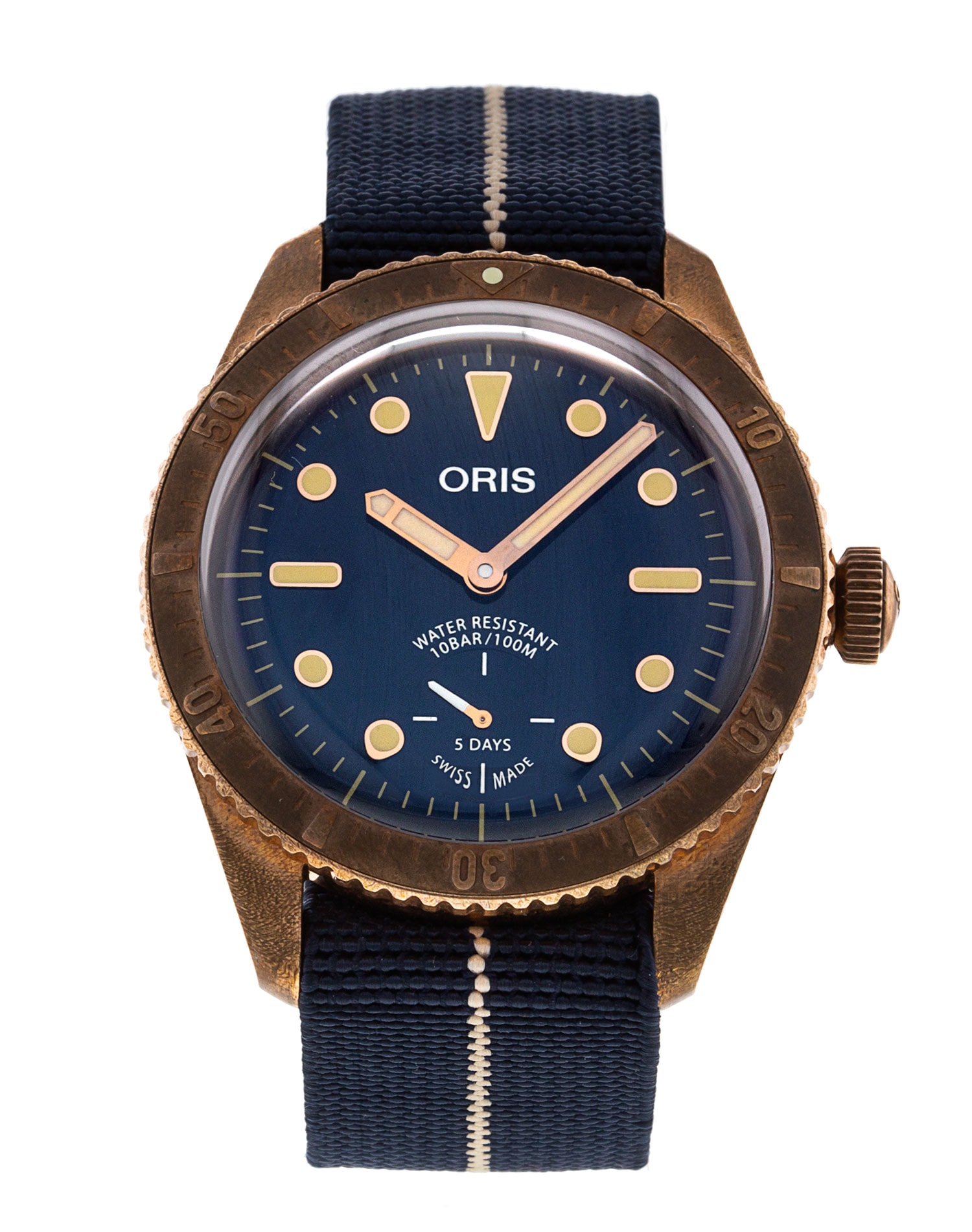 Oris Classic 01 401 7764 3185 SET Blue Dial Fabric Strap